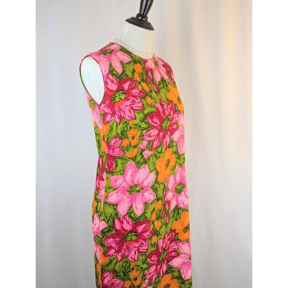 Women's Authentic Vintage Hawaiian Tropical Mini Sheath Dress Floral Luau Dress - Picture 3 of 10